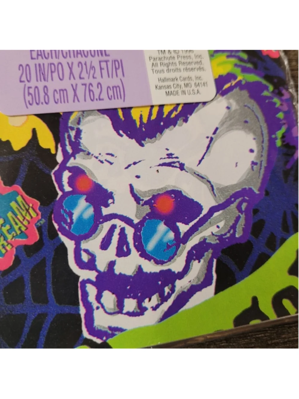 Vintage Hallmark 1996 Goosebumps Gift Wrap Paper Halloween Wrap